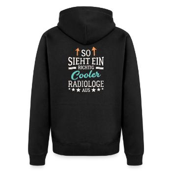 So sieht ein richtig cooler Radiologe aus Röntgen - Unisex Premium Bio Zip Hoodie - Schwarz - Hinten - Nico (187cm)