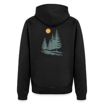 Sunlit Pine Silhouette - Unisex Premium Organic Zip Hoodie - black - Back - Nico (187cm)