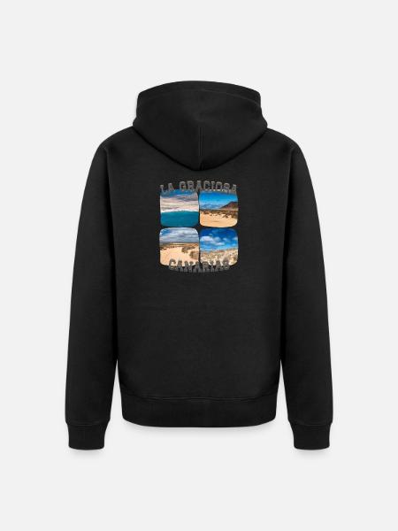 La Graciosa – Kanarenzauber - Unisex Premium Bio Zip Hoodie - Schwarz