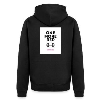 Gym Motivation Noch ein Wiederholungsdesign - Unisex Premium Bio Zip Hoodie - Schwarz - Hinten - Nico (187cm)
