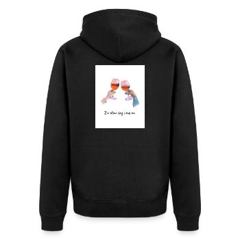 Vino - Unisex Premium Organic Zip Hoodie - black - Back - Nico (187cm)