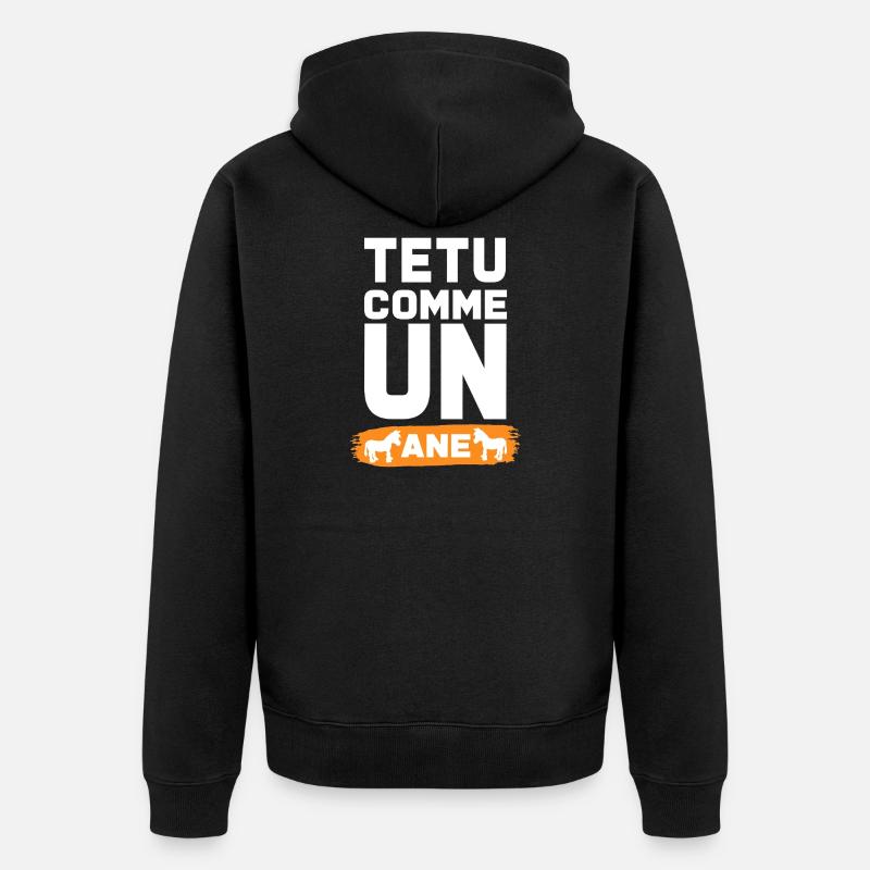 TEXT WIE EIN ESEL - Unisex Premium Bio Zip Hoodie - Schwarz