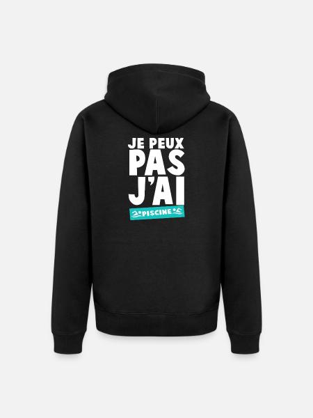 Ich kann nicht schwimmen - Unisex Premium Bio Zip Hoodie - Schwarz