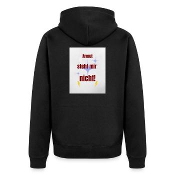 Humorous Pride Saying - Unisex Premium Organic Zip Hoodie - black - Back - Nico (187cm)