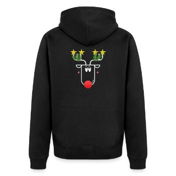 L’orignal de Noël un peu différent - méga drôle - Veste à capuche bio Premium Unisexe - noir - Dos - Nico (187cm)