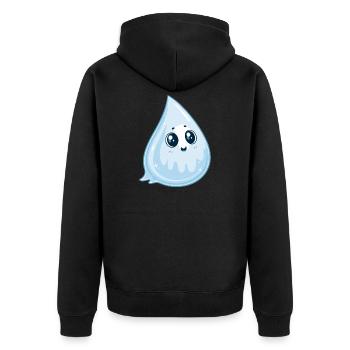 Luminous Kawaii Drop - Unisex Premium Organic Zip Hoodie - black - Back - Nico (187cm)