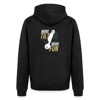 More Tilt More Fun – Electric Unicycle Design - Unisex Premium Bio Zip Hoodie - Schwarz - Hinten - Nico (187cm)