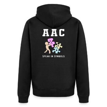 Communication AAC Langue des signes SLP - Veste à capuche bio Premium Unisexe - noir - Dos - Nico (187cm)
