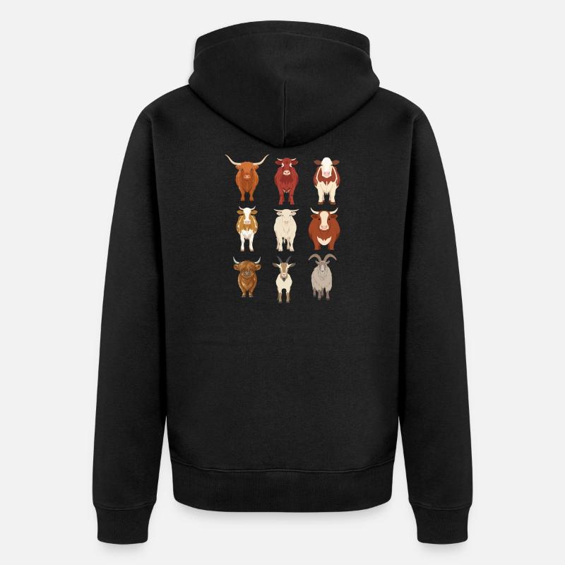 Vaches idée cadeau  - Veste à capuche bio Premium Unisexe - noir