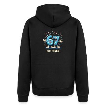 US Flag 67 Memes Six Seven - Unisex Premium Organic Zip Hoodie - black - Back - Nico (187cm)