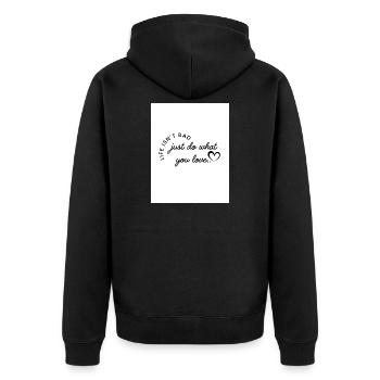Do what you love - Unisex Premium Organic Zip Hoodie - black - Back - Nico (187cm)