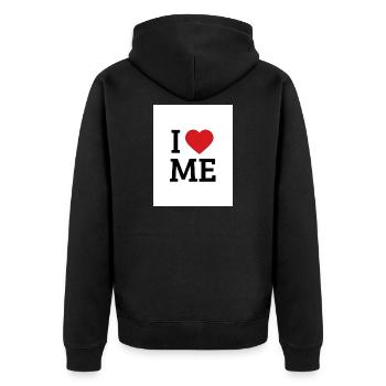 I Love Me Heart – Self-Love - Unisex Premium Organic Zip Hoodie - black - Back - Nico (187cm)