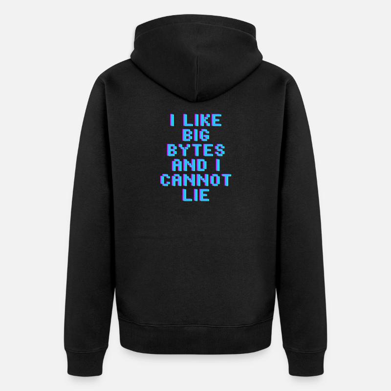 Ich mag große Bytes - Unisex Premium Bio Zip Hoodie - Schwarz