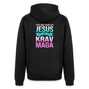 Krav Maga - Veste à capuche bio Premium Unisexe - noir - Dos - Nico (187cm)