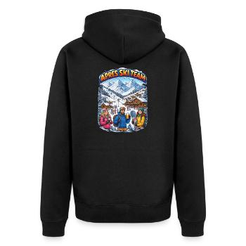 Après Ski Team Bergidyll - Unisex Premium Organic Zip Hoodie - black - Back - Nico (187cm)