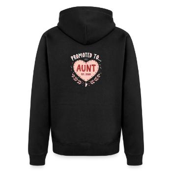 Aunt 2026 Aunt 2026 Promoted to Aunt 2026 - Unisex Premium Organic Zip Hoodie - black - Back - Nico (187cm)