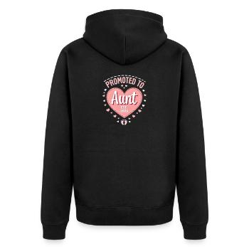 Tante 2026 Tante 2026 Befördert zu Tante 2026 - Unisex Premium Bio Zip Hoodie - Schwarz - Hinten - Nico (187cm)