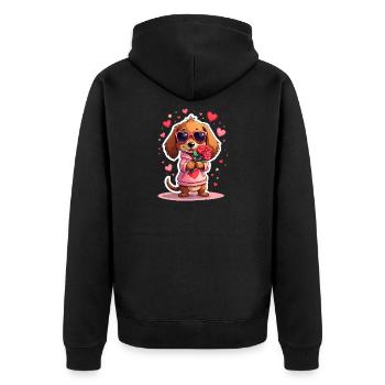 Dackel teckel teckel tekel - Veste à capuche bio Premium Unisexe - noir - Dos - Nico (187cm)