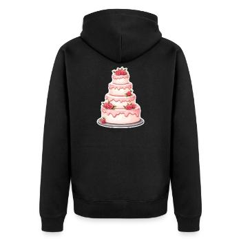 Cake Wedding - Unisex Premium Organic Zip Hoodie - black - Back - Nico (187cm)