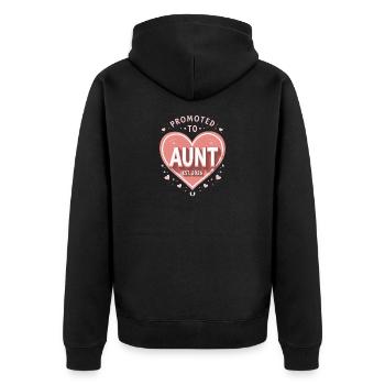 Tante 2026 Tante 2026 Befördert zu Tante 2026 - Unisex Premium Bio Zip Hoodie - Schwarz - Hinten - Nico (187cm)