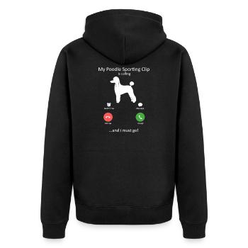 Appel entrant de caniche Art d’interface téléphonique amusante - Veste à capuche bio Premium Unisexe - noir - Dos - Nico (187cm)