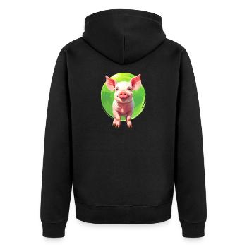 Un cochon - Veste à capuche bio Premium Unisexe - noir - Dos - Nico (187cm)