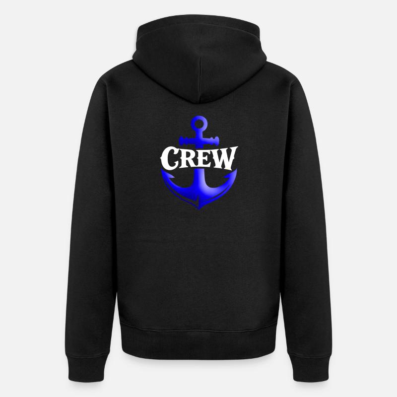 Anker Crew Nautik Logo - Unisex Premium Bio Zip Hoodie - Schwarz