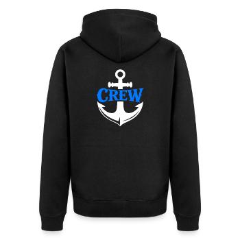 Blue Anchor Crew Logo - Unisex Premium Organic Zip Hoodie - black - Back - Nico (187cm)