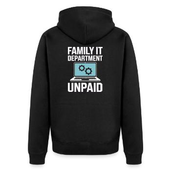 Département informatique familial Lustiger Spruch Für non rémunéré - Veste à capuche bio Premium Unisexe - noir - Dos - Nico (187cm)