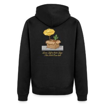 Luxus Loft In Bester Lage 2000€ Miete - Unisex Premium Bio Zip Hoodie - Schwarz - Hinten - Nico (187cm)