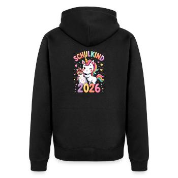 School Child 2026 School Enrollment 2026 Back to School - Unisex Premium Organic Zip Hoodie - black - Back - Nico (187cm)