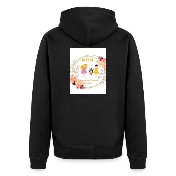 Mom Pure Love Floral Circle - Unisex Premium Organic Zip Hoodie - black - Back - Nico (187cm)