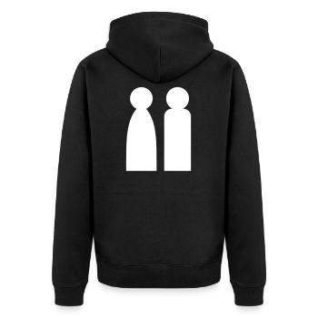 Minimalist Pair | Man & Woman Silhouette - Unisex Premium Organic Zip Hoodie - black - Back - Nico (187cm)