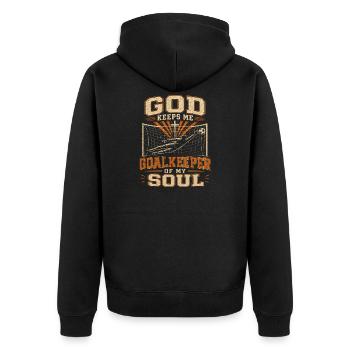 Gott Hütet Meine Seele Torwart Glaube Philipper 4 - Unisex Premium Bio Zip Hoodie - Schwarz - Hinten - Nico (187cm)