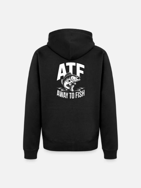 Away To Fish - Unisex Premium Organic Zip Hoodie - black