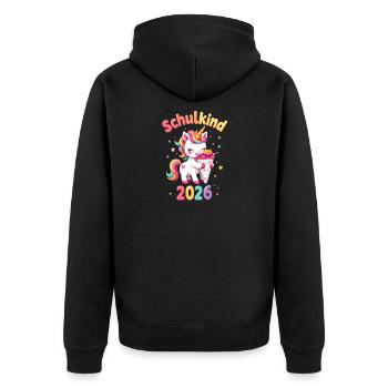 School Child 2026 School Enrollment 2026 Back to School - Unisex Premium Organic Zip Hoodie - black - Back - Nico (187cm)