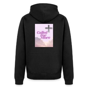 Für mehr Cross Sunrise gerufen - Unisex Premium Bio Zip Hoodie - Schwarz - Hinten - Nico (187cm)