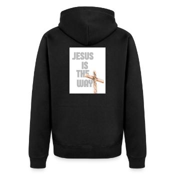 Graphique de Jésus est la Croix - Veste à capuche bio Premium Unisexe - noir - Dos - Nico (187cm)
