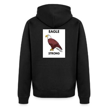 Eagle Strong Grafikthema - Unisex Premium Bio Zip Hoodie - Schwarz - Hinten - Nico (187cm)