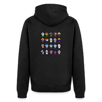 Lateinamerikanischer Widerstand - Unisex Premium Bio Zip Hoodie - Schwarz - Hinten - Nico (187cm)