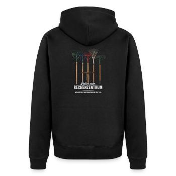 Rechenzentrum Gärtner Garten Gartenarbeit - Unisex Premium Bio Zip Hoodie - Schwarz - Hinten - Nico (187cm)