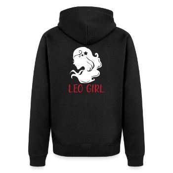 Signe du zodiaque Lion - Veste à capuche bio Premium Unisexe - noir - Dos - Nico (187cm)