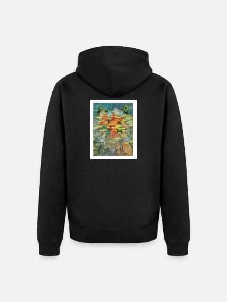 Blütenfluss  - Unisex Premium Bio Zip Hoodie - Schwarz
