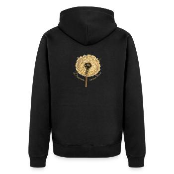 Dreams come true, Wenn Wünsche fliegen lernen - Unisex Premium Bio Zip Hoodie - Schwarz - Hinten - Nico (187cm)