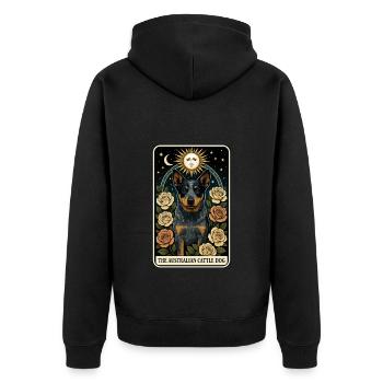 Australischer Rinderhund - Unisex Premium Bio Zip Hoodie - Schwarz - Hinten - Nico (187cm)