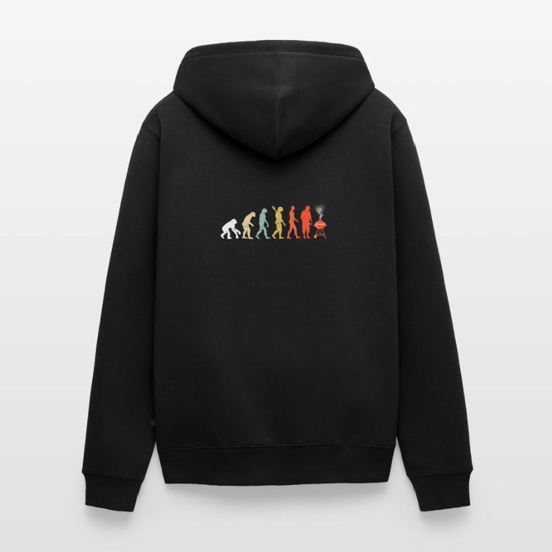 Barbeque Evolution BBQ Lover Grillen Fleischgrill Unisex Premium Bio Zip Hoodie