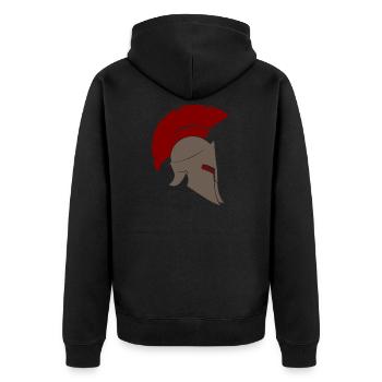 Spartans - Unisex Premium Organic Zip Hoodie - black - Back - Nico (187cm)