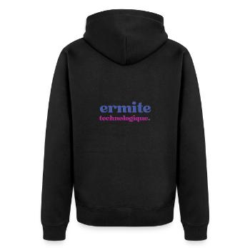 Statement Motiv für Geeks und Technologie Fans - Unisex Premium Bio Zip Hoodie - Schwarz - Hinten - Nico (187cm)