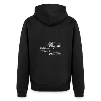 Jesus Christus Kreuz Ostern - Unisex Premium Bio Zip Hoodie - Schwarz - Hinten - Nico (187cm)