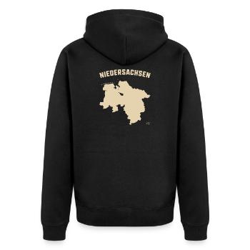 Niedersachsen Deutschland w - Unisex Premium Bio Zip Hoodie - Schwarz - Hinten - Nico (187cm)
